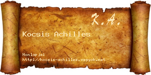 Kocsis Achilles névjegykártya